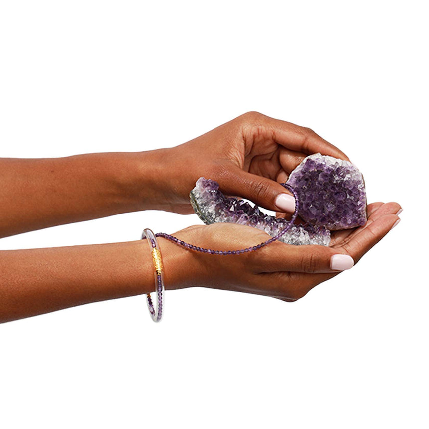 Amethyst Luxe All Weather Bangle®(AWB®) - Serenity Prayer | Bangle Bracelets for Women | BuDhaGirl
