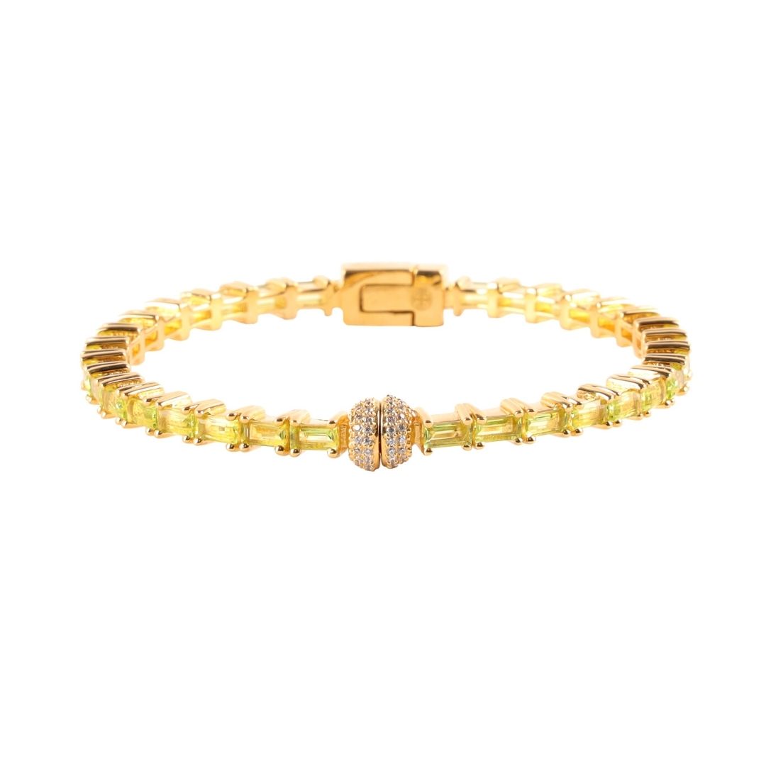 Peridot Baguette Crystals Aurora Bracelet | BuDhaGirl