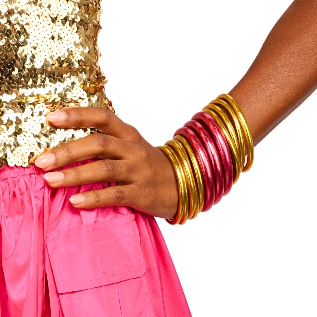 Pink Tzubbie All Weather Bangle® (AWB®) - Serenity Prayer | Bangle Bracelets for Women | BuDhaGirl