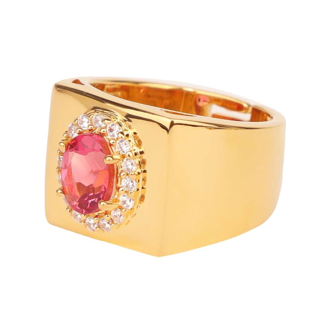 BDG Pink Morganite/White Gold Plated Brass Adjustable Birthday/Birthstone Rings | BuDhaGirl