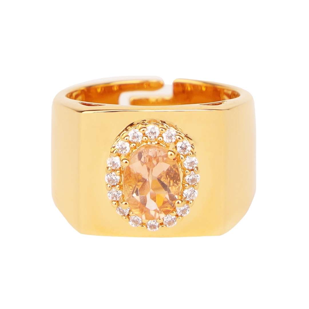 Pink Tourmaline/White Gold Plated Brass Adjustable Birthday/Birthstone Rings | BuDhaGirl