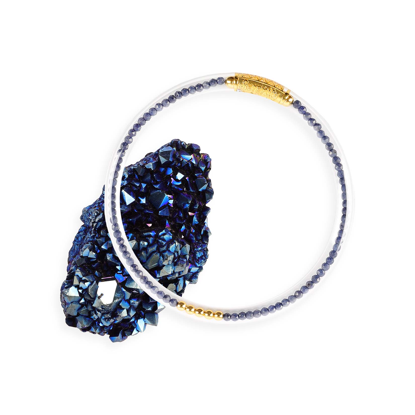 Sapphire Luxe All Weather Bangle®(AWB®) - Serenity Prayer | Bangle Bracelets for Women | BuDhaGirl