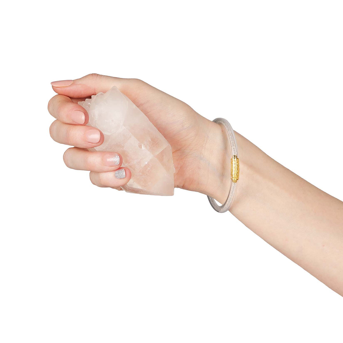 Clear Quartz Crystal Luxe All Weather Bangle Bracelet | BuDhaGirl