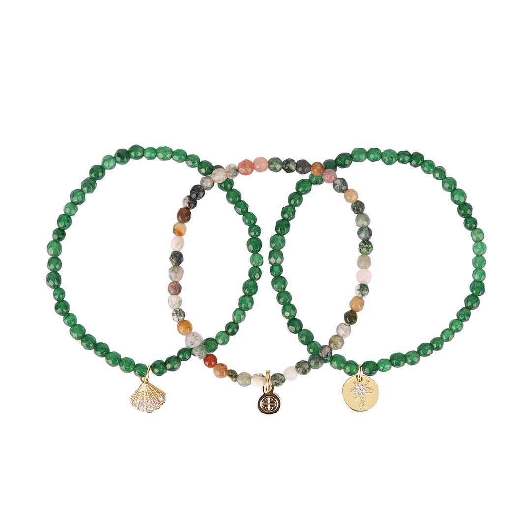 Green & Purple Crystal Bracelet Sets for Women | BuDhaGirl