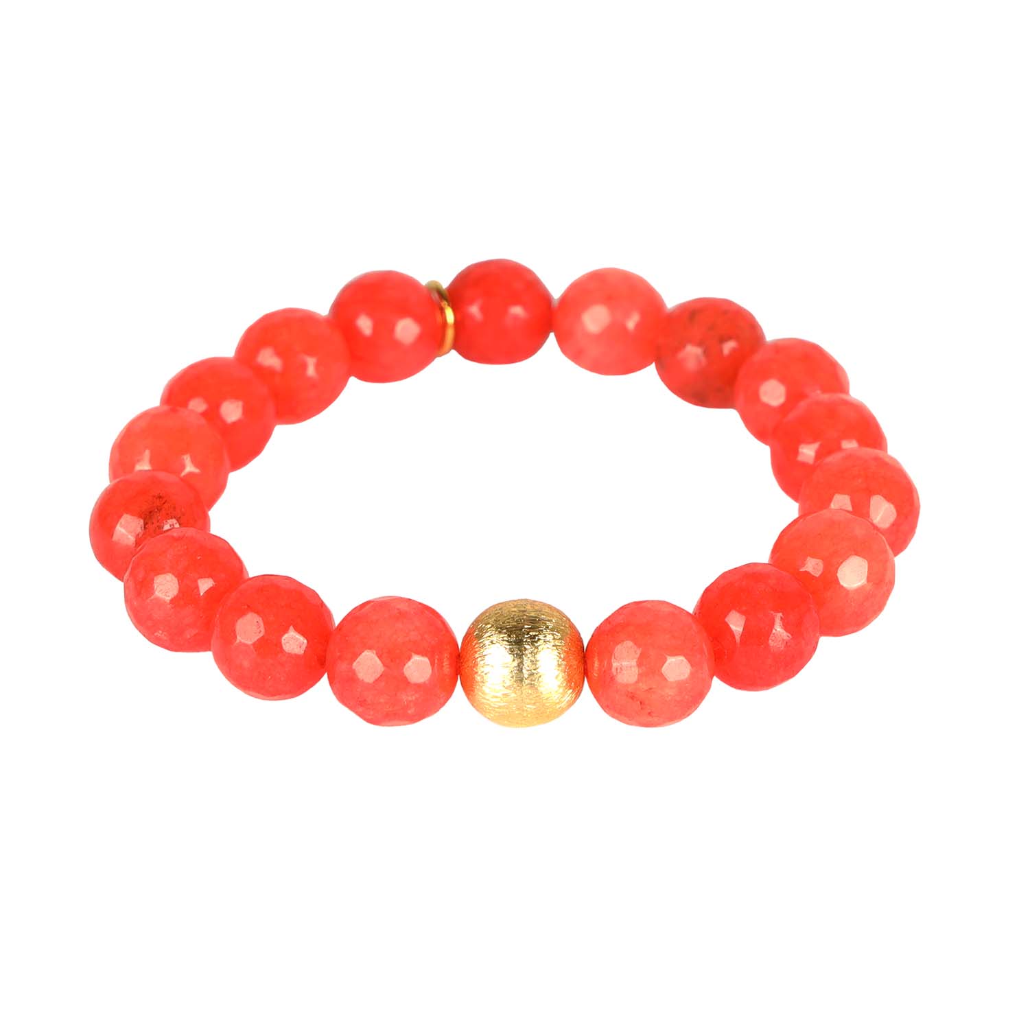 Coral Orange Bianca Beaded Bracelet For Women | BuDhaGirl