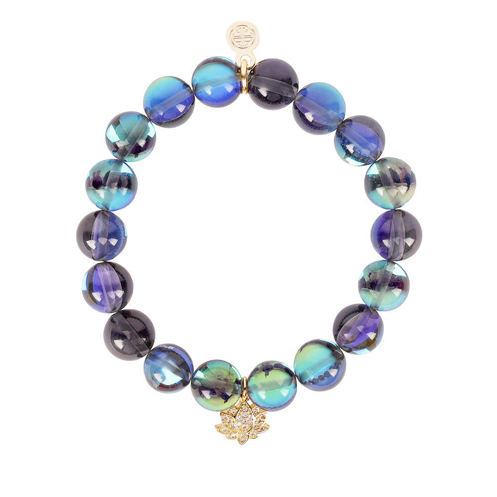 St. Lucia Crystal Bracelet | Lotus & Watery Beads | BuDhaGirl