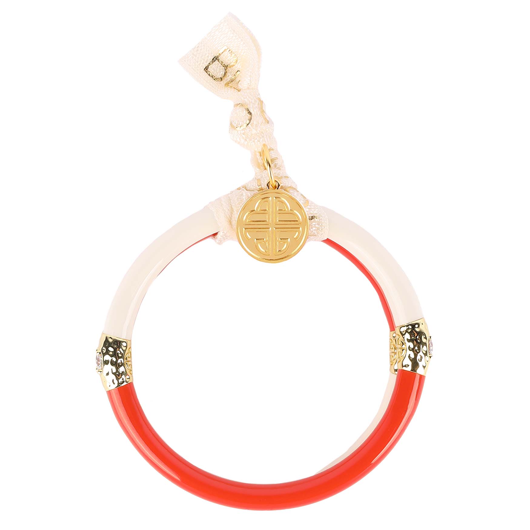 Coral/Ivory Yin & Yang All Weather Bangles® (AWB®) | Bangle Bracelets for Women | BuDhaGirl