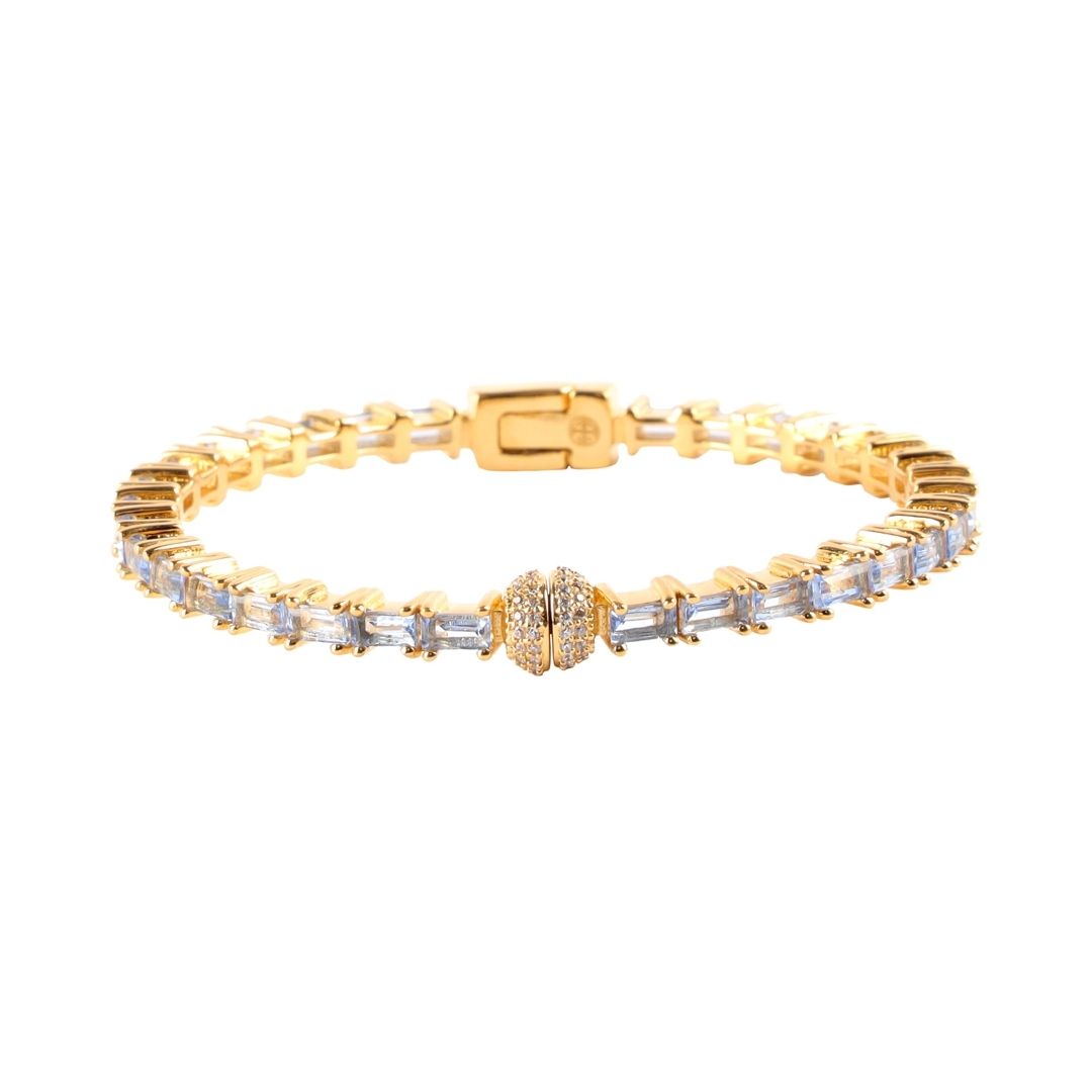 Tanzanite Baguette Crystals Aurora Bracelet | BuDhaGirl