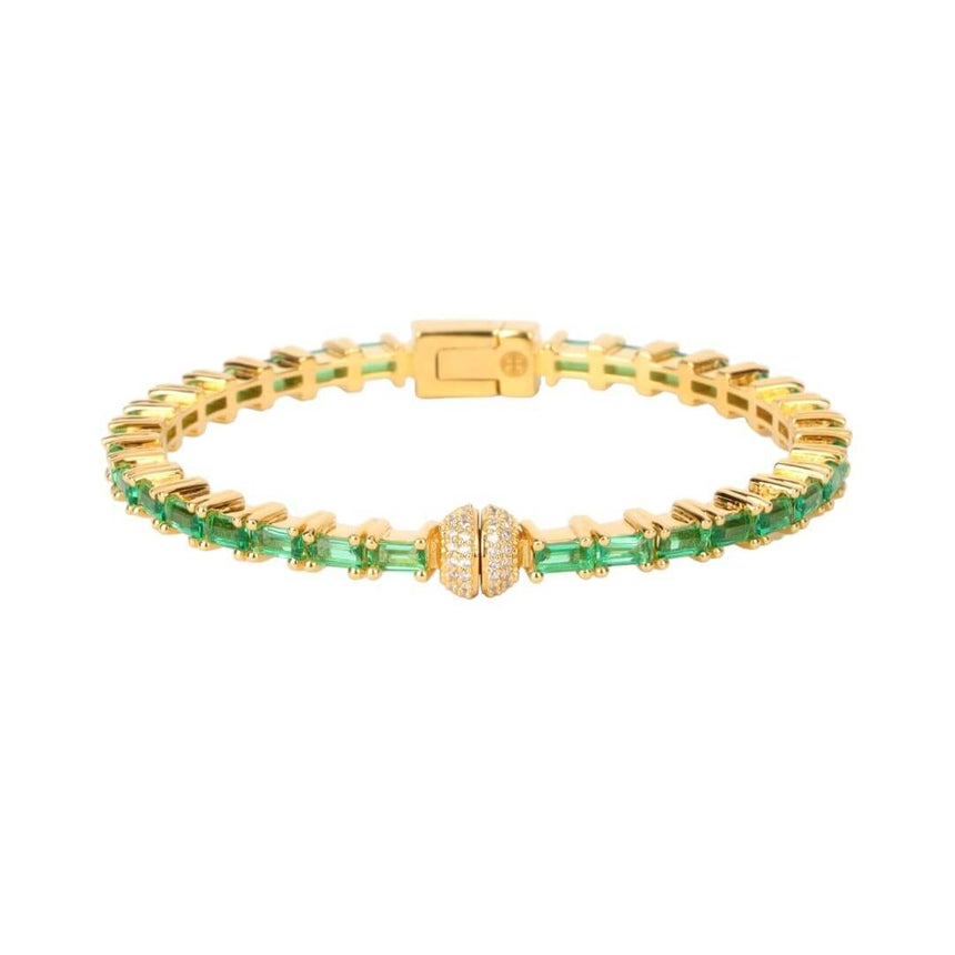 Emerald Baguette Crystals Aurora Bracelet | BuDhaGirl