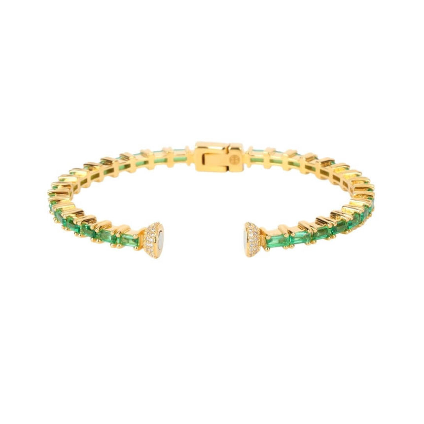 Emerald Baguette Crystals Aurora Bracelet | BuDhaGirl