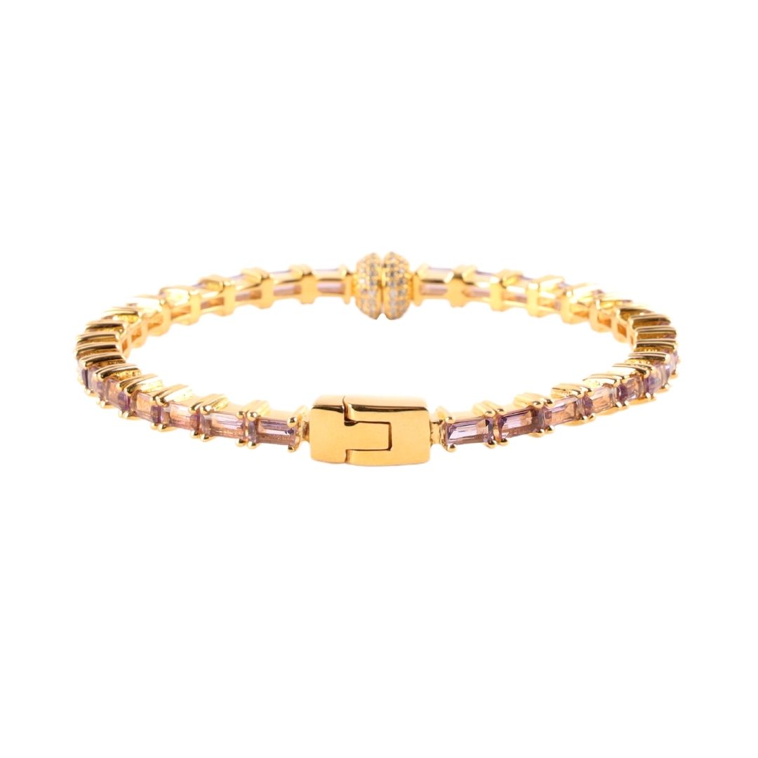 Amethyst Baguette Crystals Aurora Bracelet | BuDhaGirl