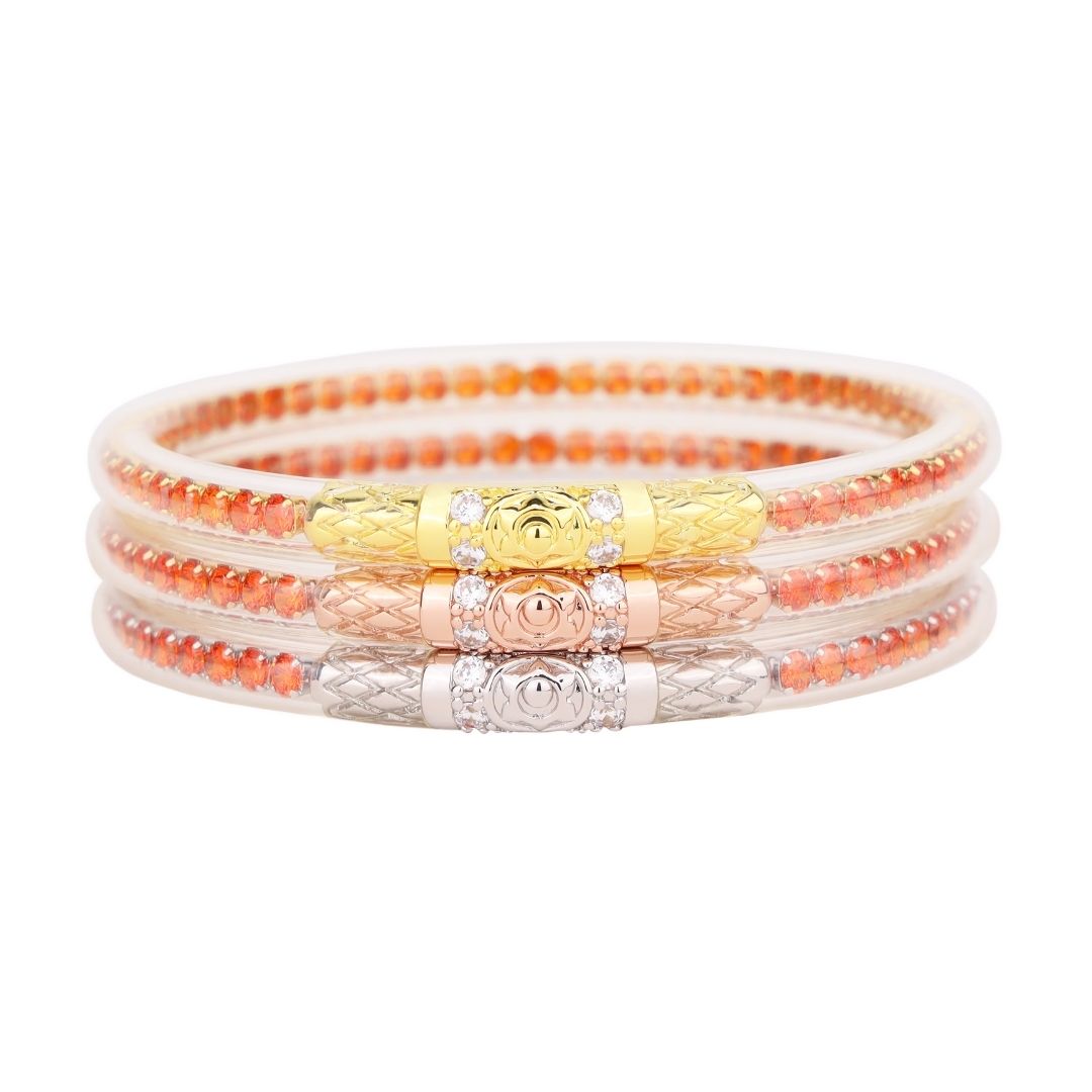 Orange Flame Three Queens All Weather Bangle Bracelets | BuDhaGirl