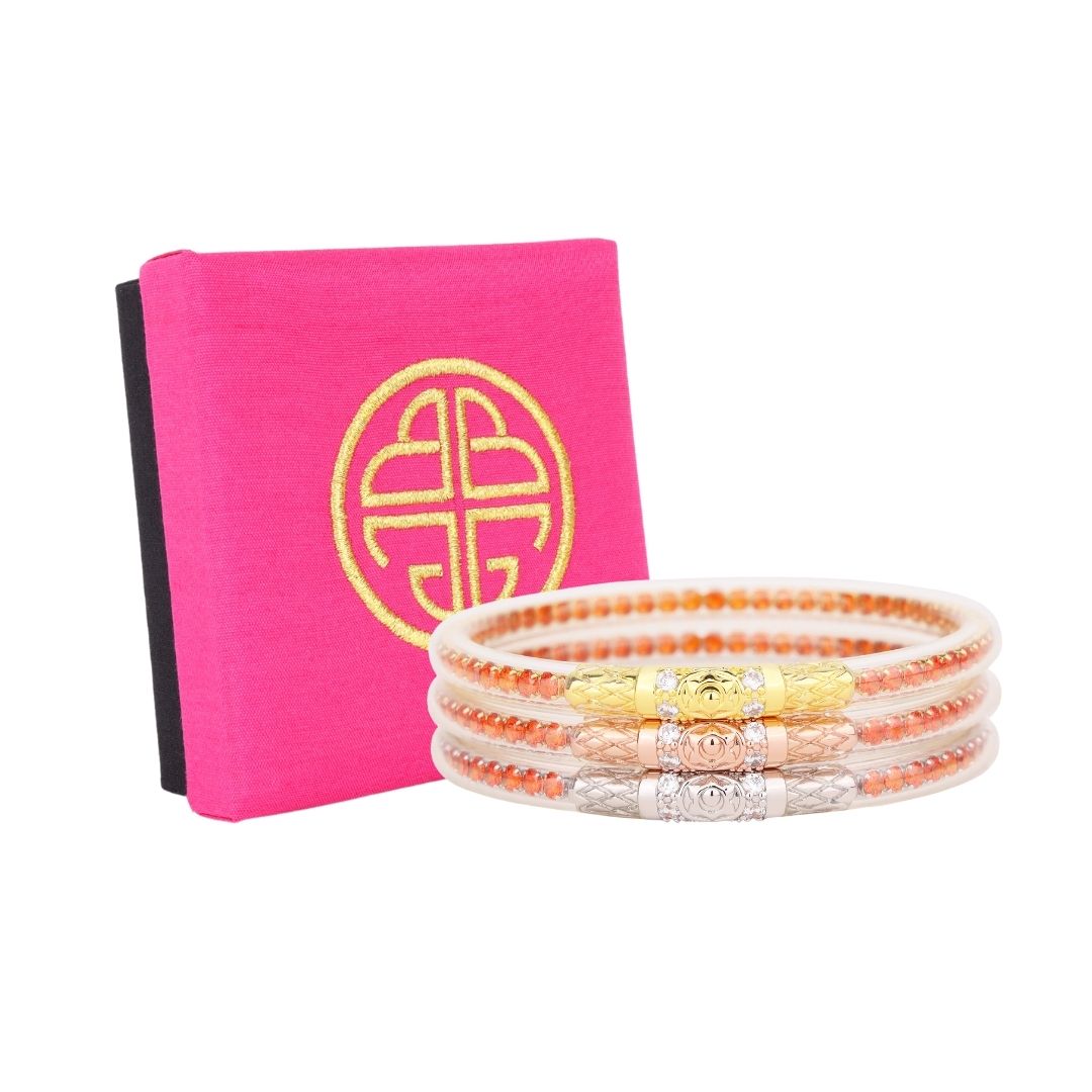 Orange Flame Three Queens All Weather Bangle Bracelets | BuDhaGirl