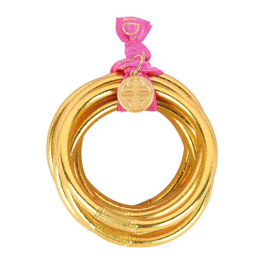 Gold All Weather Bangles® (AWB®) - Serenity Prayer | Bangle Bracelets for Women | BuDhaGirl