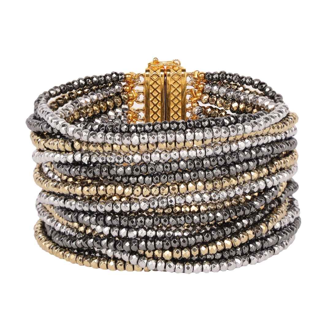 Angelina Bracelet: Multi Strand Tiny Faceted Crystals | BuDhaGirl
