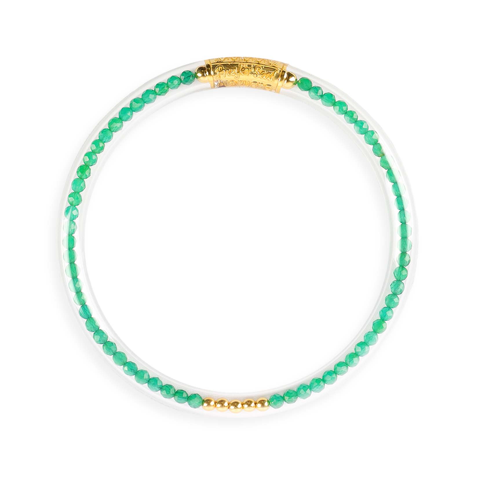 Green Onyx Luxe All Weather Bangle®(AWB®) - Serenity Prayer | Bangle Bracelets for Women | BuDhaGirl
