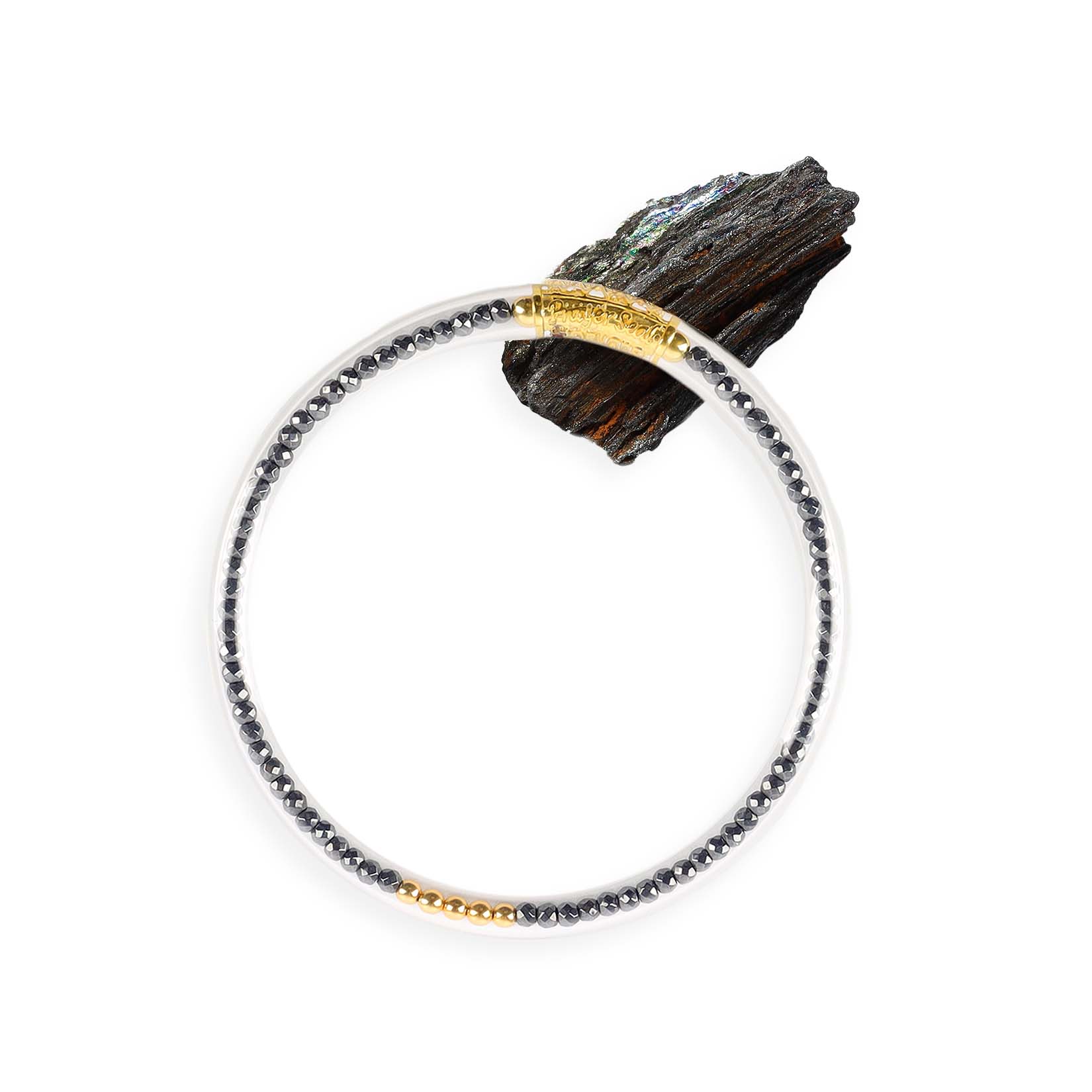 Hematite Luxe All Weather Bangle®(AWB®) - Serenity Prayer | Bangle Bracelets for Women | BuDhaGirl