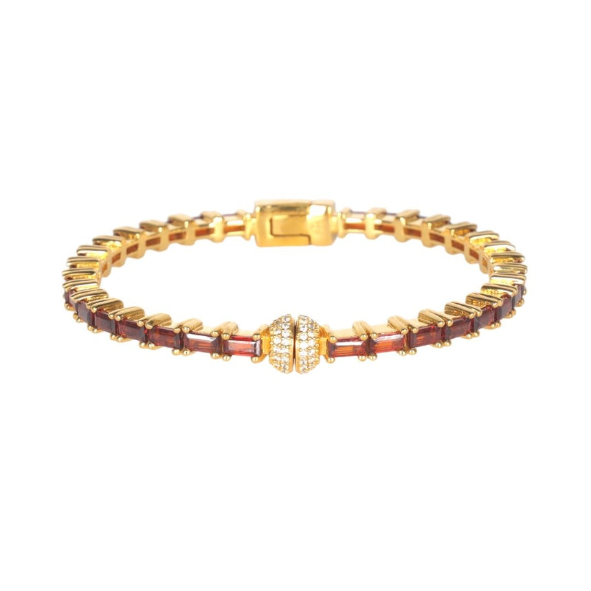 Garnet Baguette Crystals Aurora Bracelet | BuDhaGirl