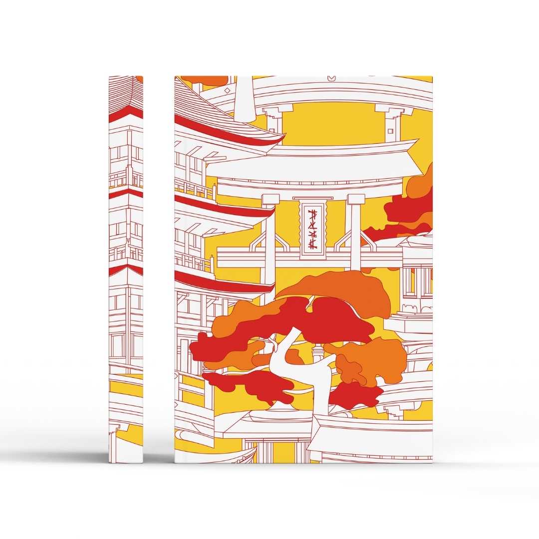 Yellow and Orange High Quality Journal Notepad | Pagoda Inspired | BuDhaPaper by BuDhaGirl