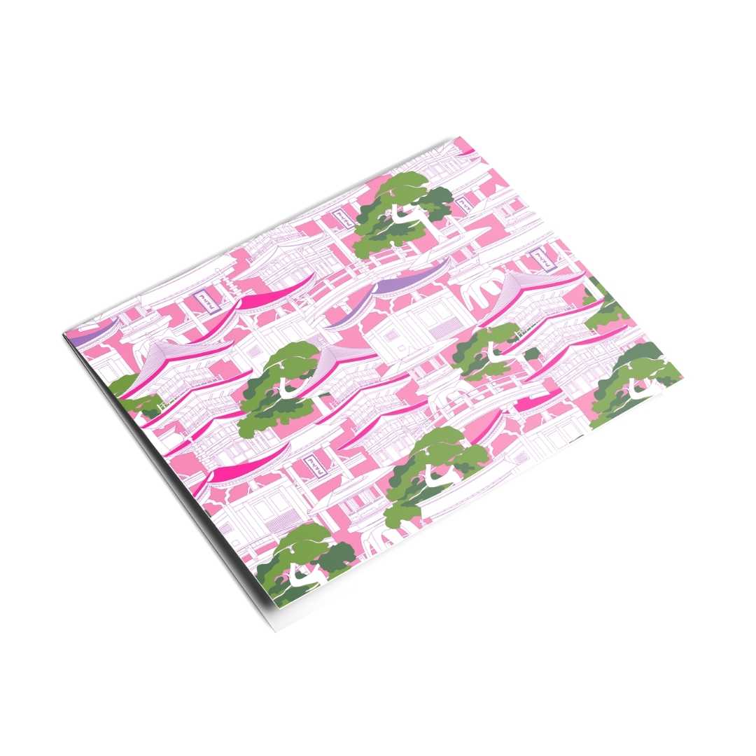 Pink High Quality Notecard Set | Pagoda Inspired | BuDhaGirl