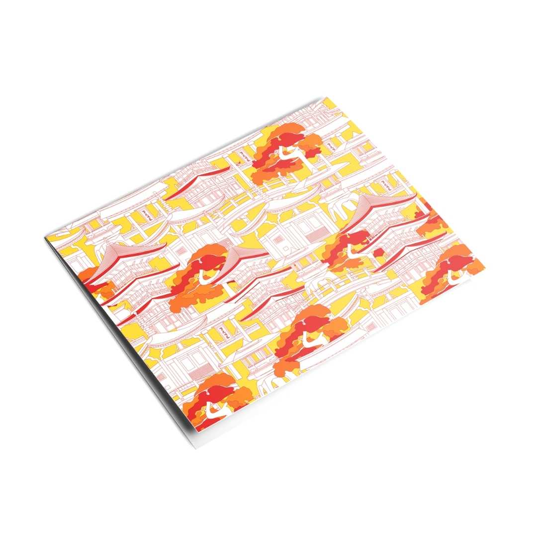 Orange High Quality Notecard Set | Pagoda Inspired | BuDhaGirl