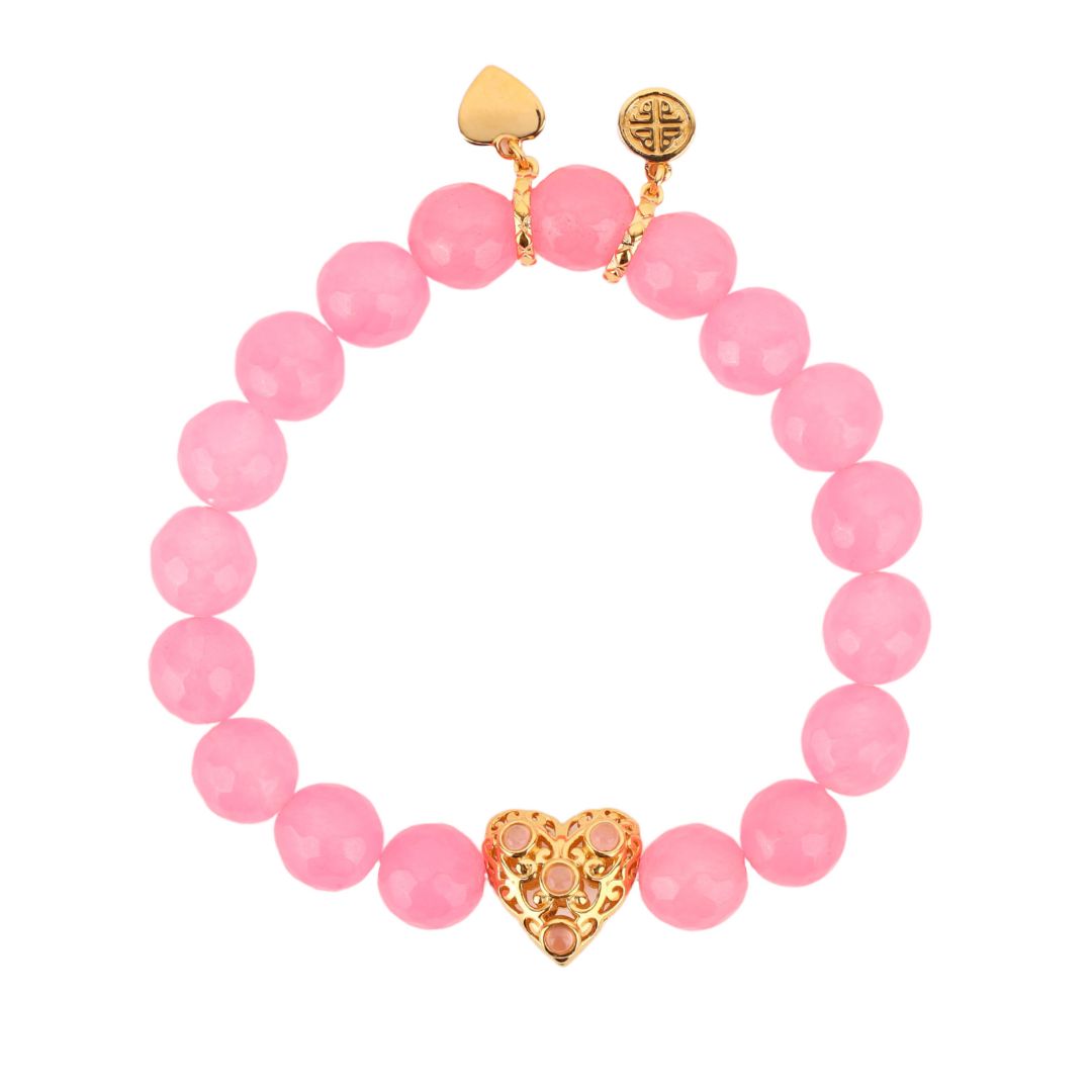 Corazon Pink Beaded Bracelet For Women | BuDhaGirl