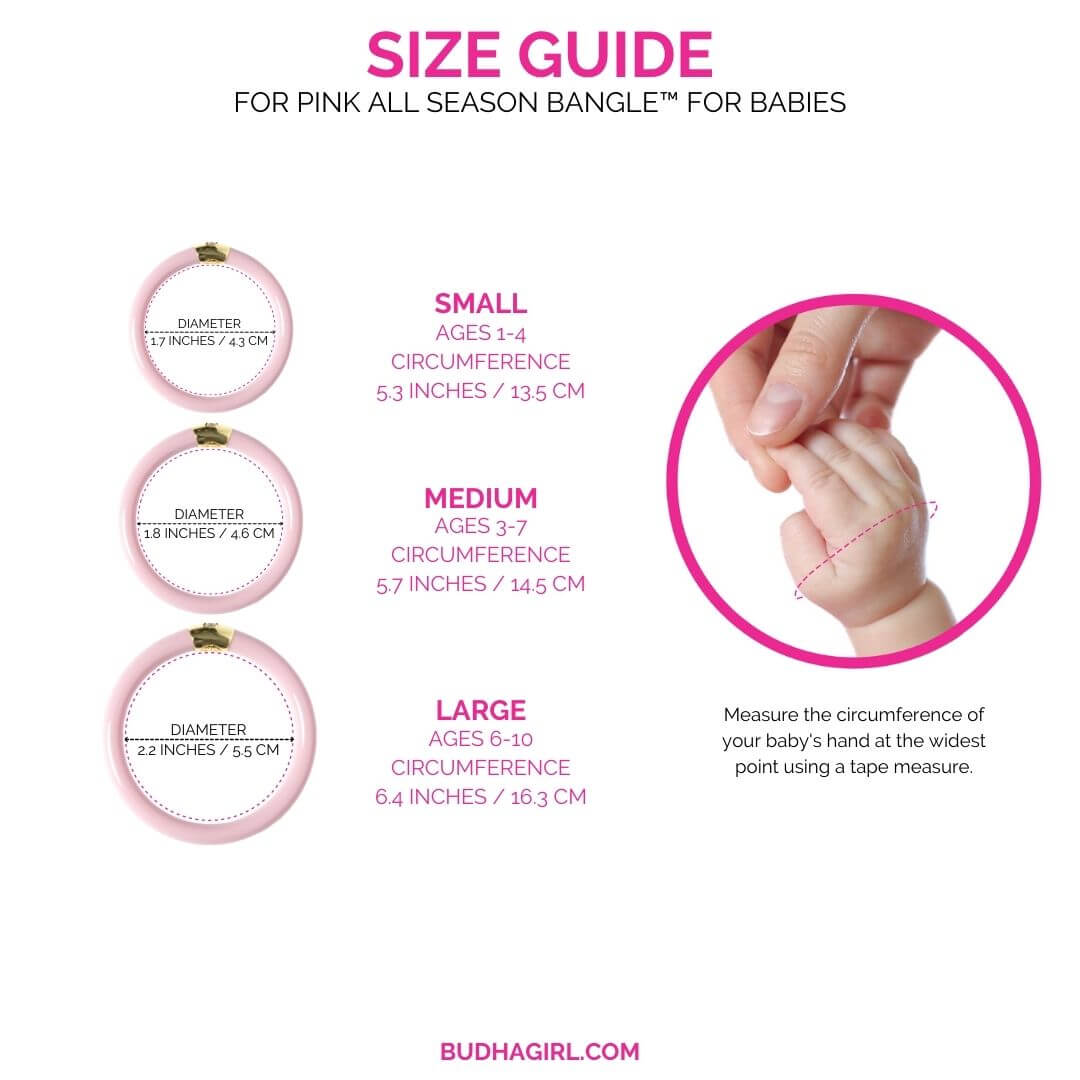 Pink Baby Bangle Bracelet | Infant Jewelry | Size Guide by BuDhaGirl