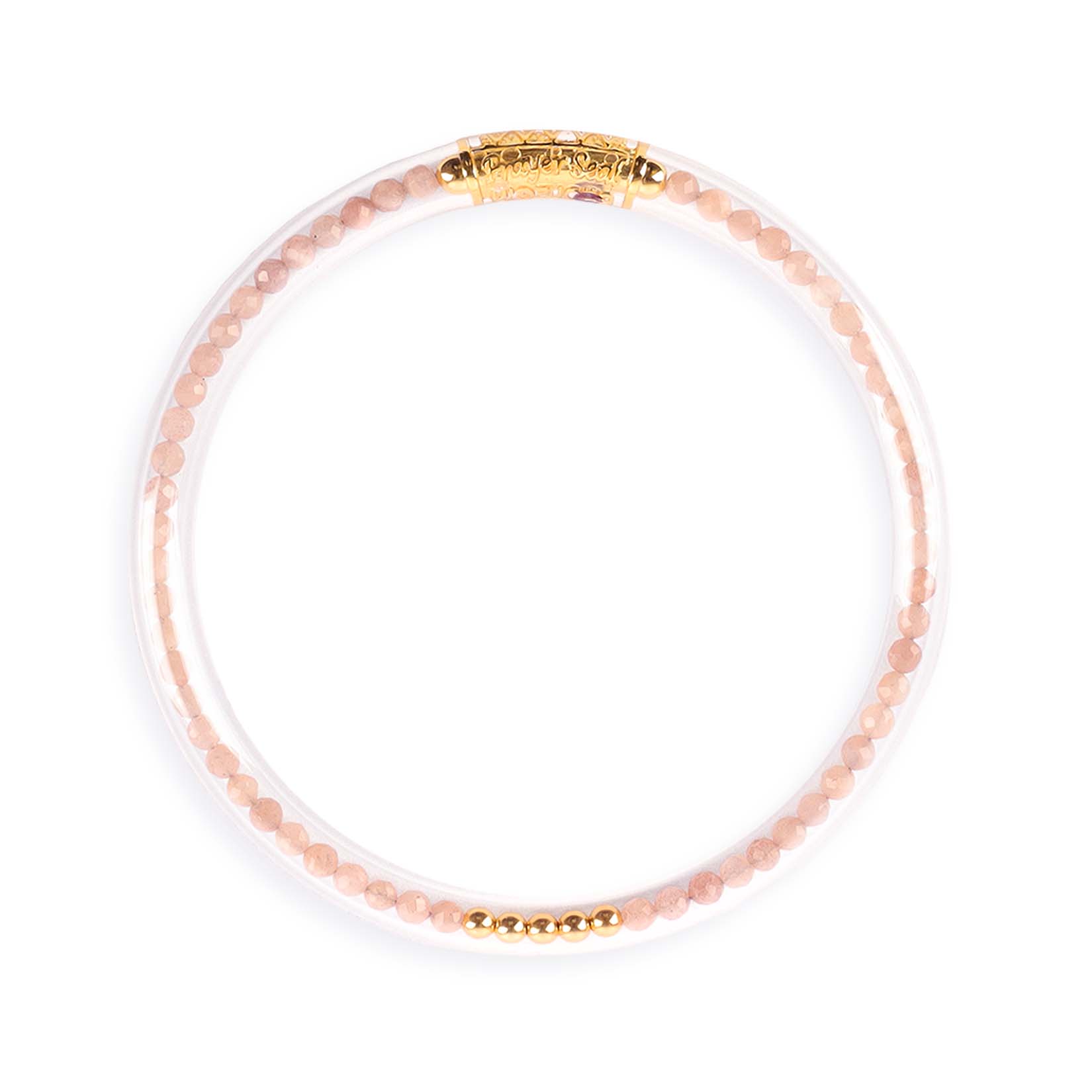 Pink Moonstone Luxe All Weather Bangle®(AWB®) - Serenity Prayer | Bangle Bracelets for Women | BuDhaGirl
