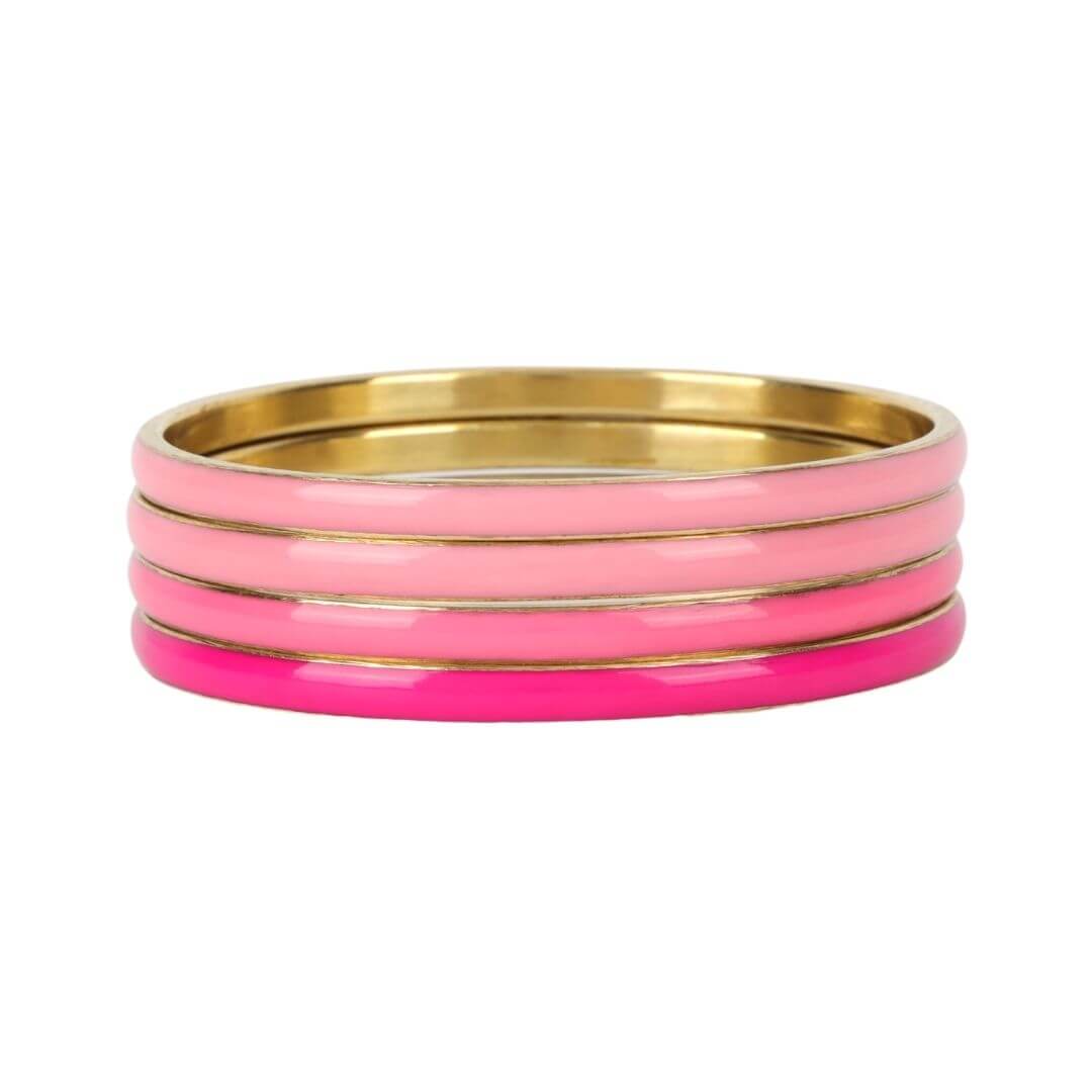 Pink Enamel Bangles and Bracelets | BuDhaGirl