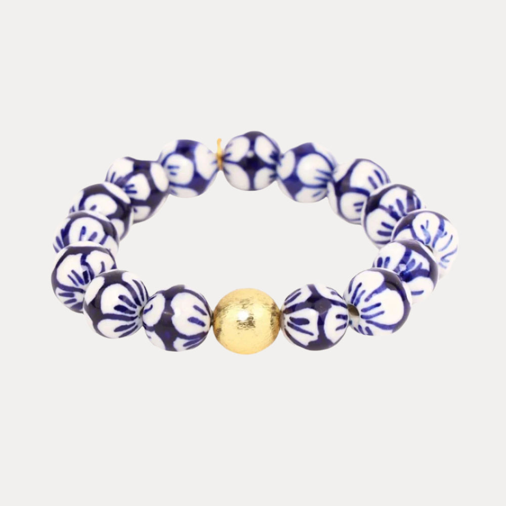 Porcelain Beaded Bracelet for Women Lotus BuDhaGirl