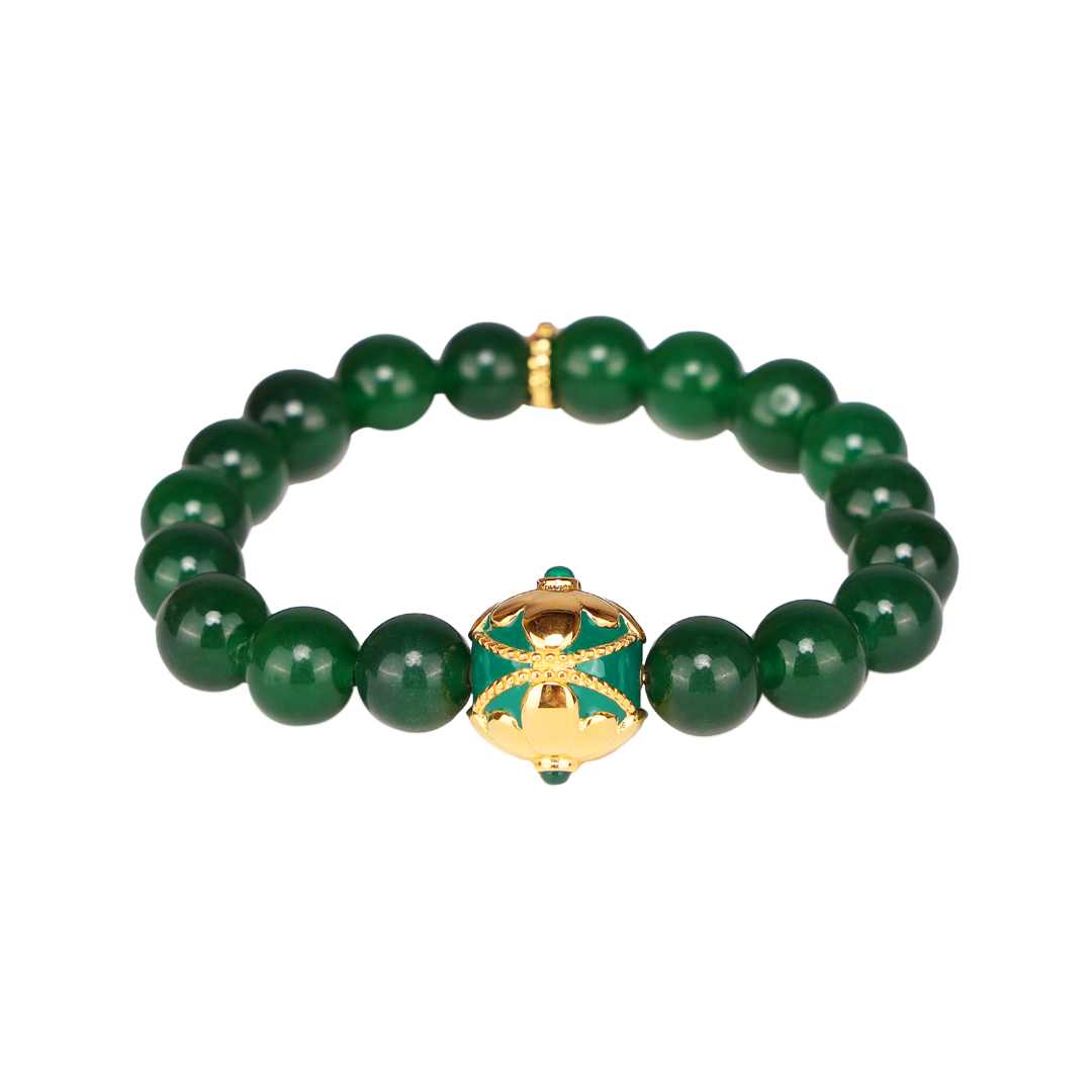 Green Primrose Beaded Bracelet For Women | BuDhaGirl
