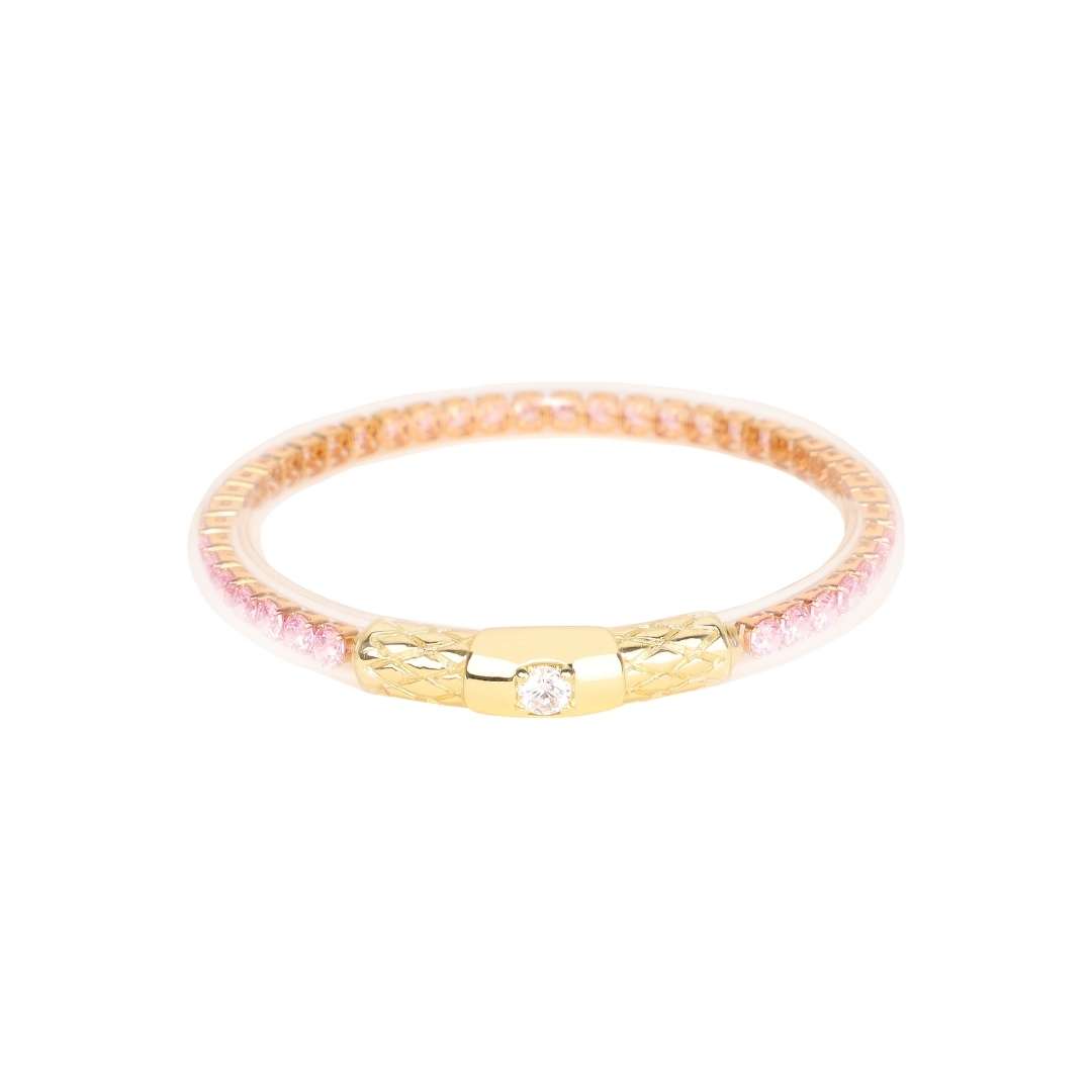 Crystal Petal Pink Bangle Bracelet for Babies | Infant Jewelry | BuDhaGirl