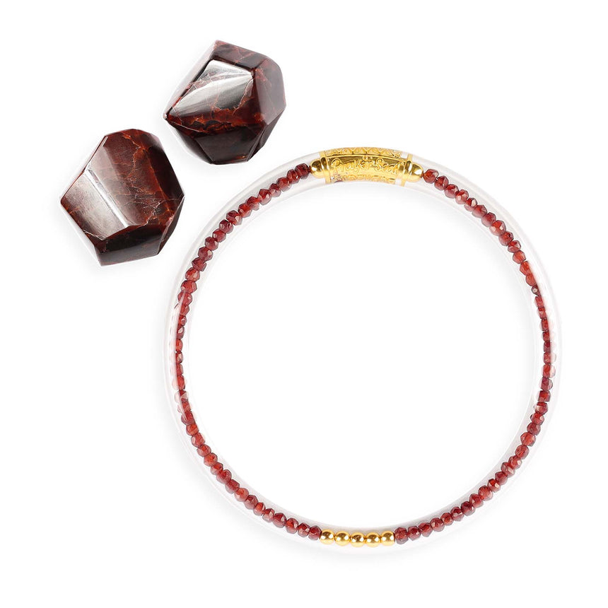 Garnet Luxe All Weather Bangle®(AWB®) - Serenity Prayer | Bangle Bracelets for Women | BuDhaGirl