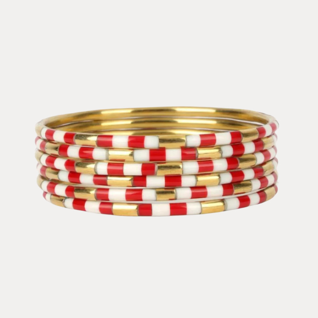 Budhagirl Bangles Red size S BUDHAGIRL ALL WEATHER BANGLES: MERLOT – The Palm Tree Boutique main image 4