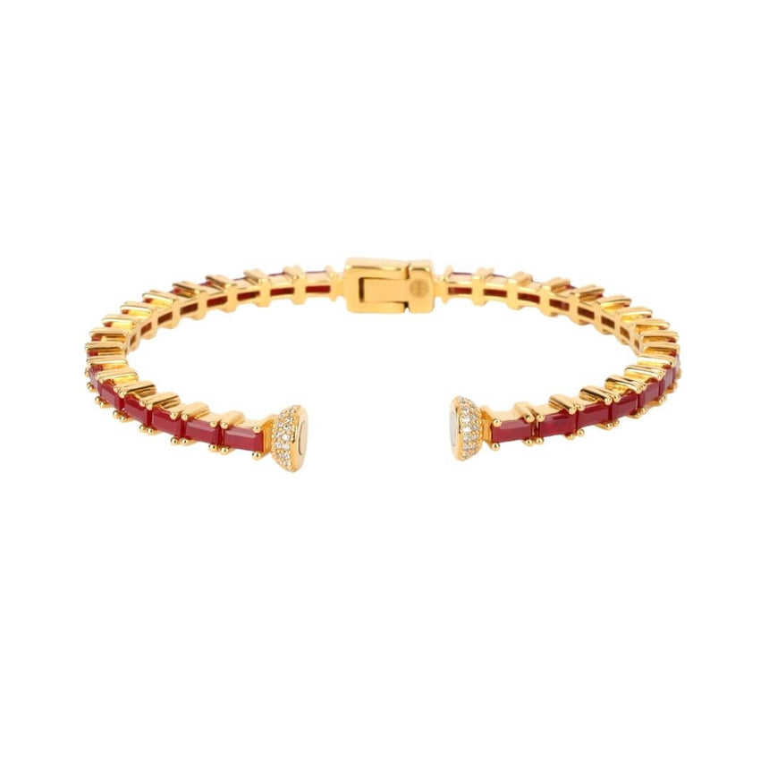 Ruby Baguette Crystals Aurora Bracelet | BuDhaGirl