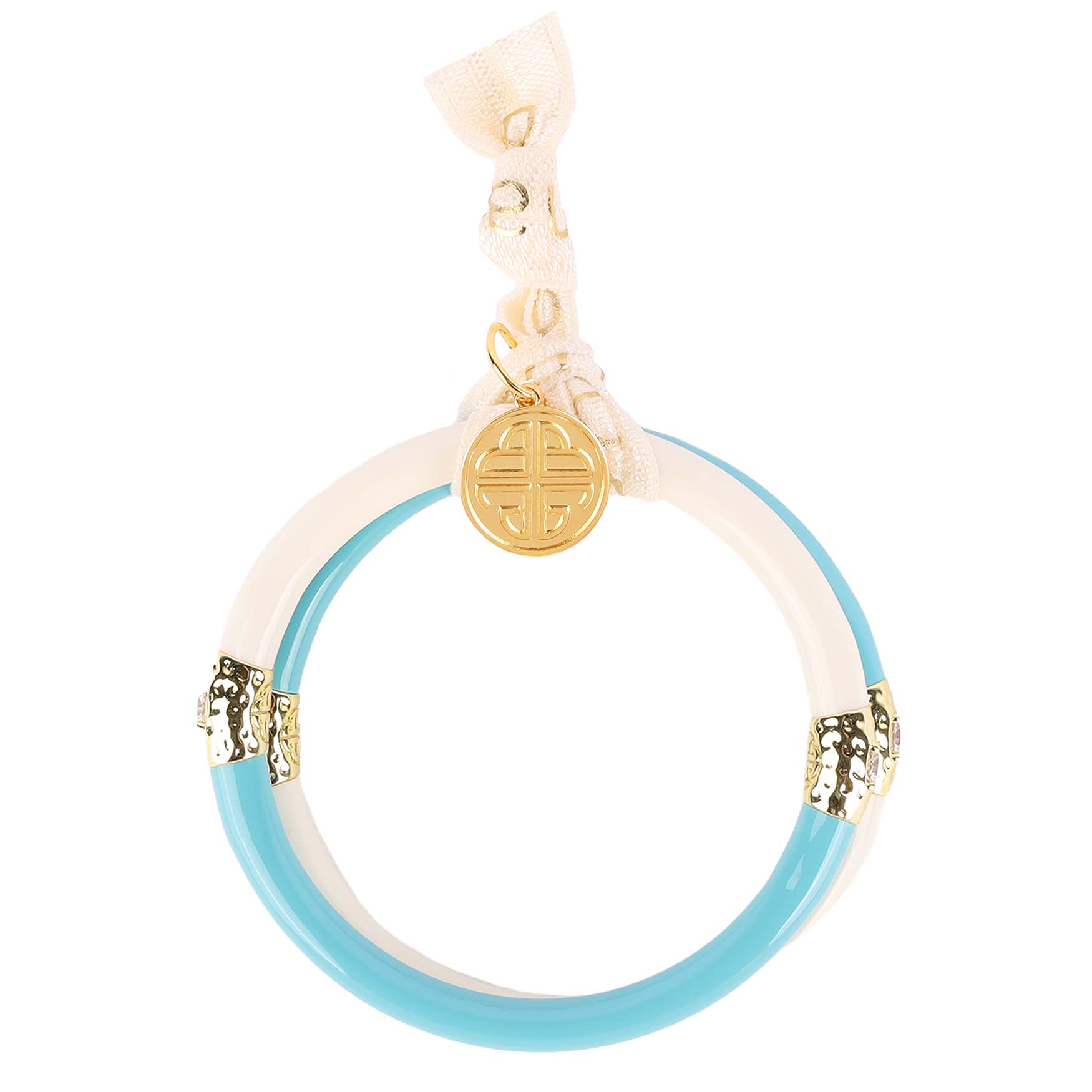 Turquoise/Ivory Yin & Yang All Weather Bangles® (AWB®) | Bangle Bracelets for Women | BuDhaGirl
