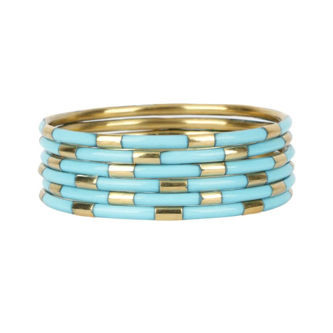 Turquoise Enamel Bangle Bracelets | Bangles and Bracelet Sets | BuDhaGirl