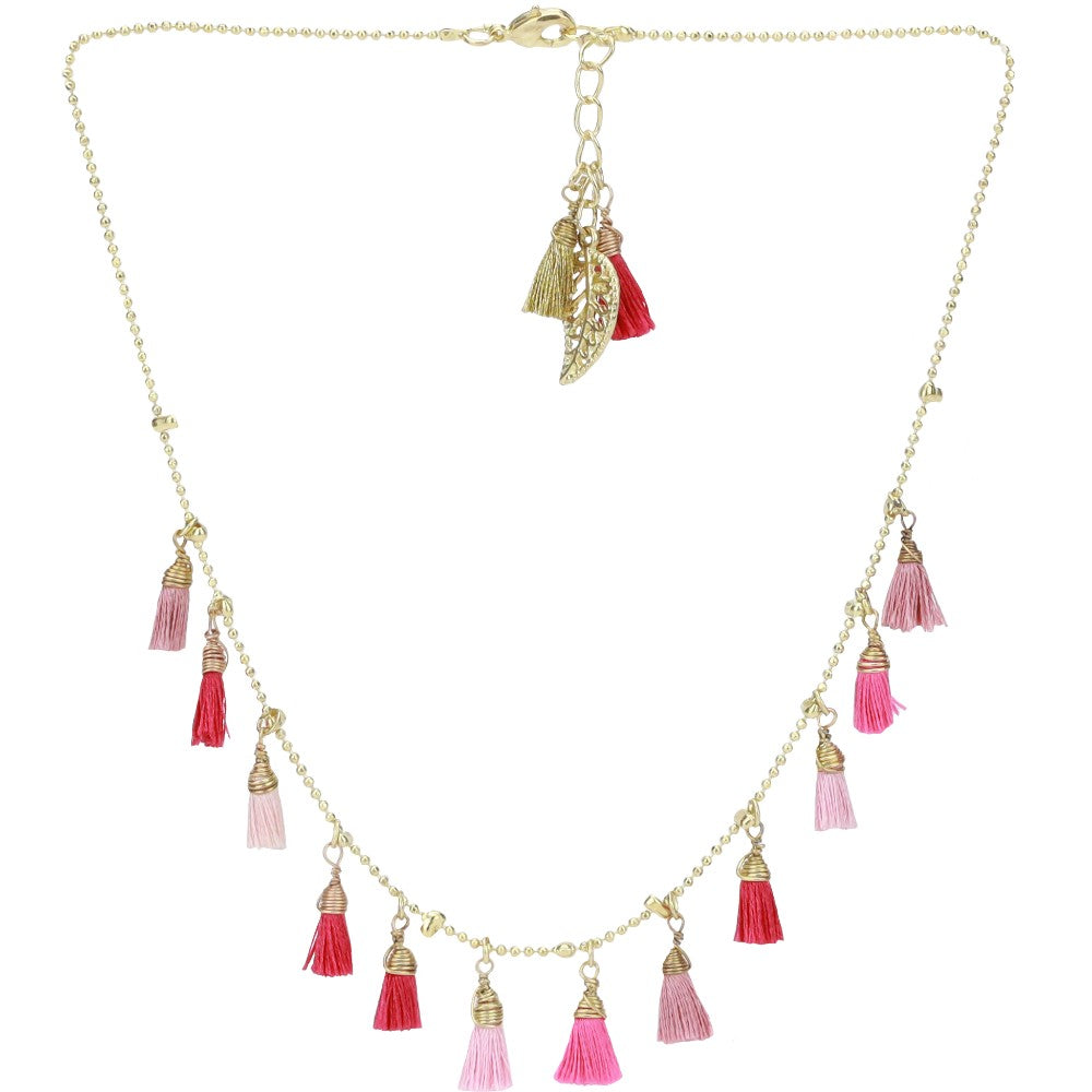 Pink and Red Tassel Necklace For Kids | BuDhaGirl